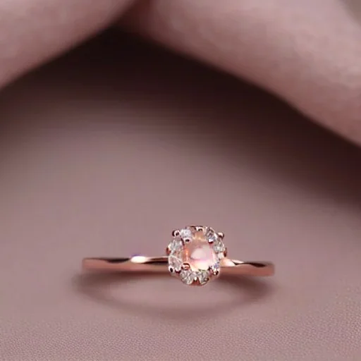 delicate thin ring with tiny diamonds and morganite, rose gold, thin ring