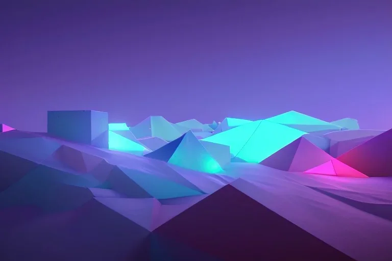 geometric installation abstract rgb 3D landscape