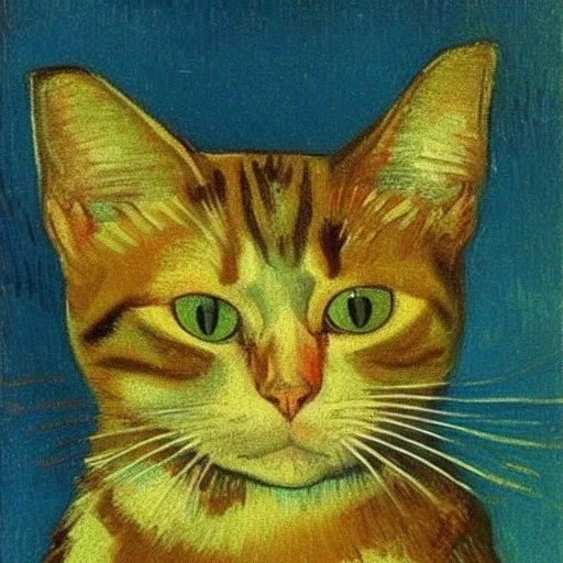 Portrait of a cat by Van Gogh