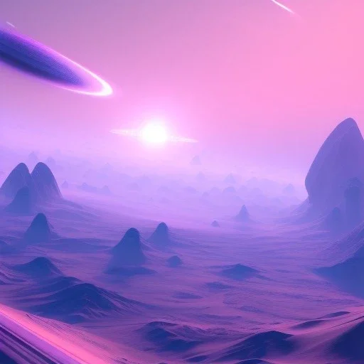 sweet galactic vibe, planets universe, very beautiful blue spaceship, light, very real atmosphere, 8k color pink