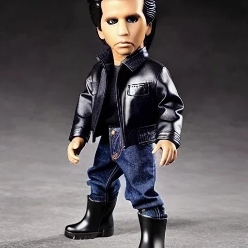 Fonzie fonzarelli winkler toy doll greaser jacket face (plastic hair) with jeans black boots full body in package thumbs up 2022