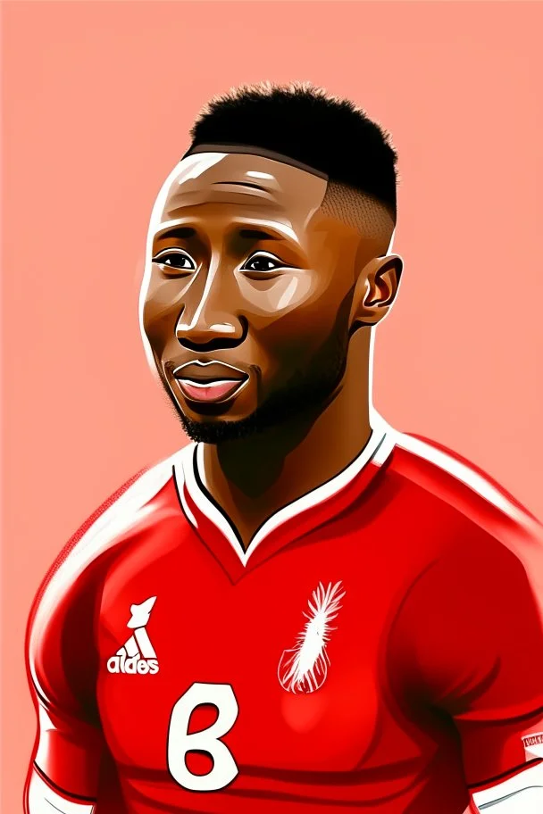 Naby Keita Guinean football player cartoon 2d