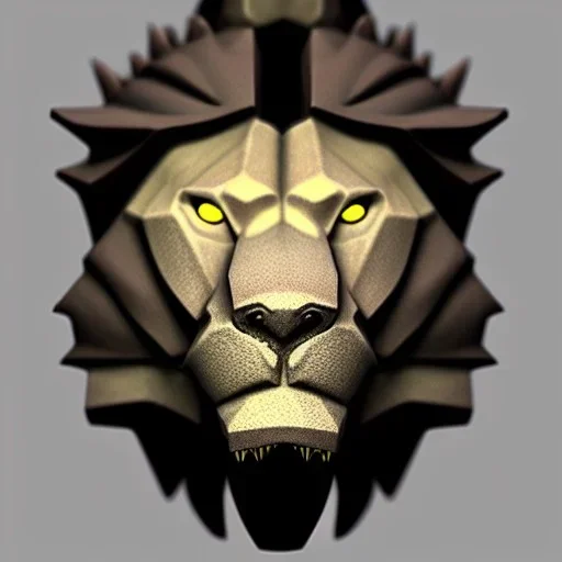 Shinobi, Portrait 3d, très détaillé, lion, anthropomorphique