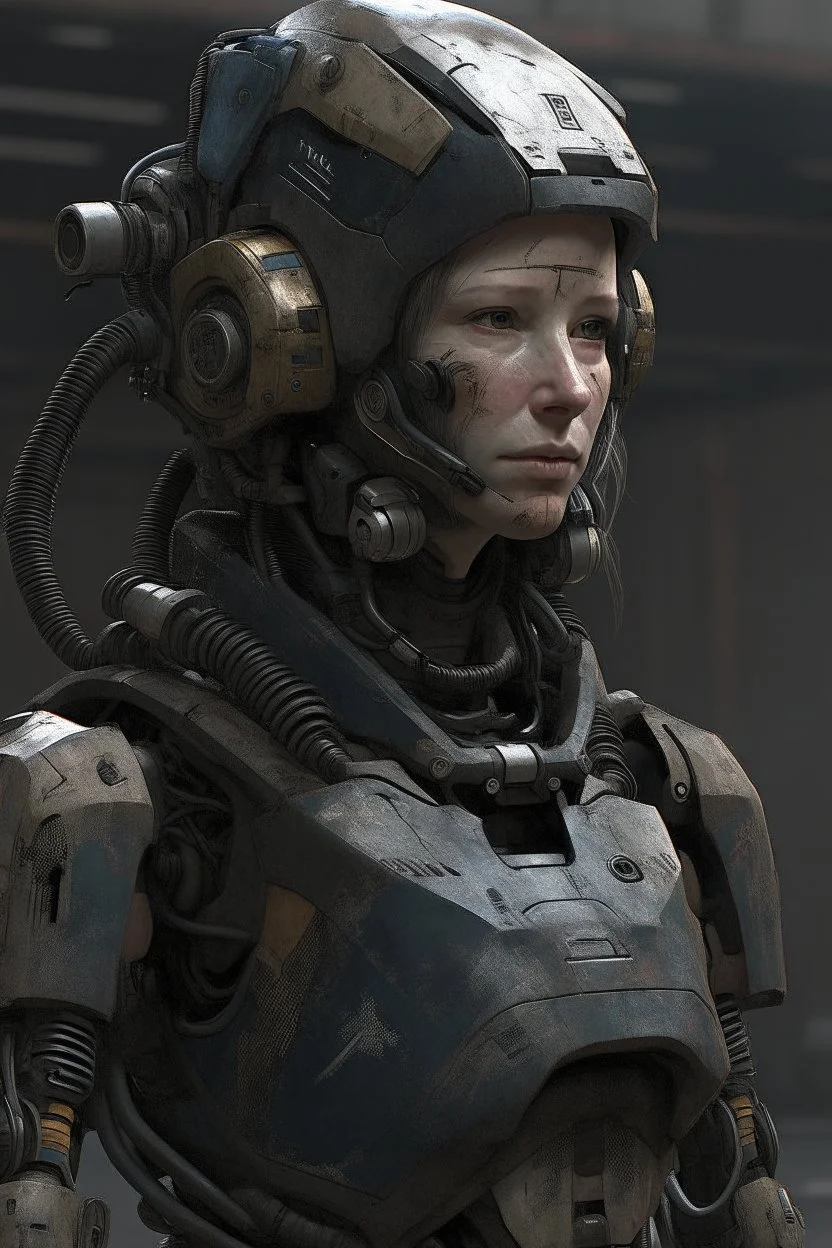 sci fi female robotic post apo