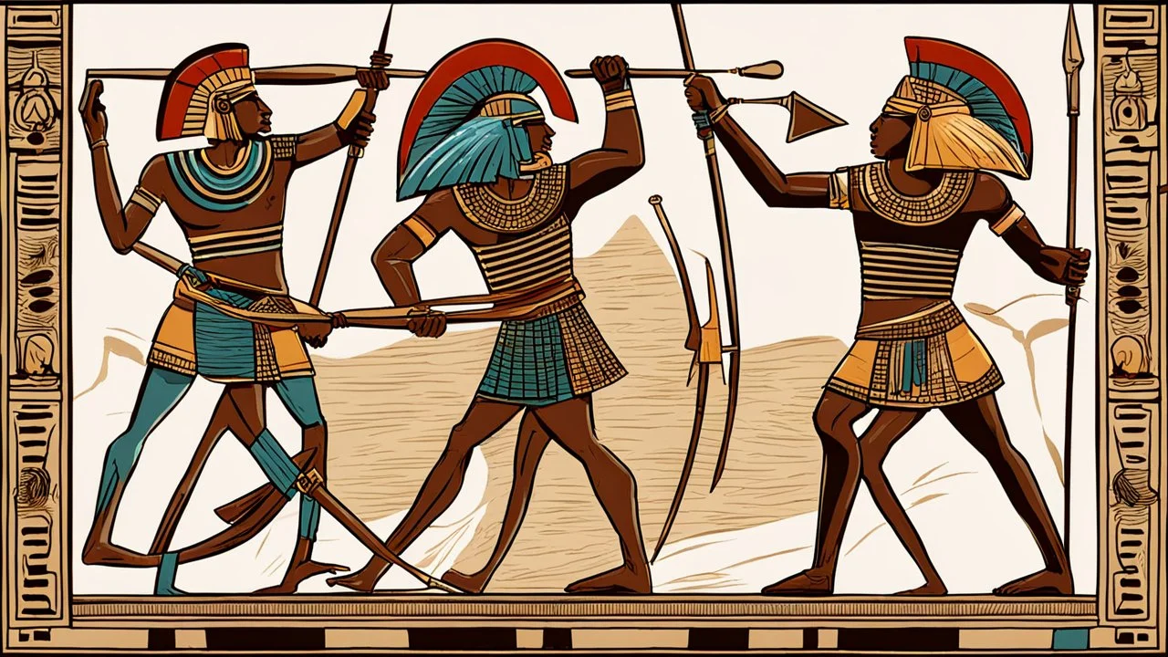 Pharaonic soldiers fighting in battle