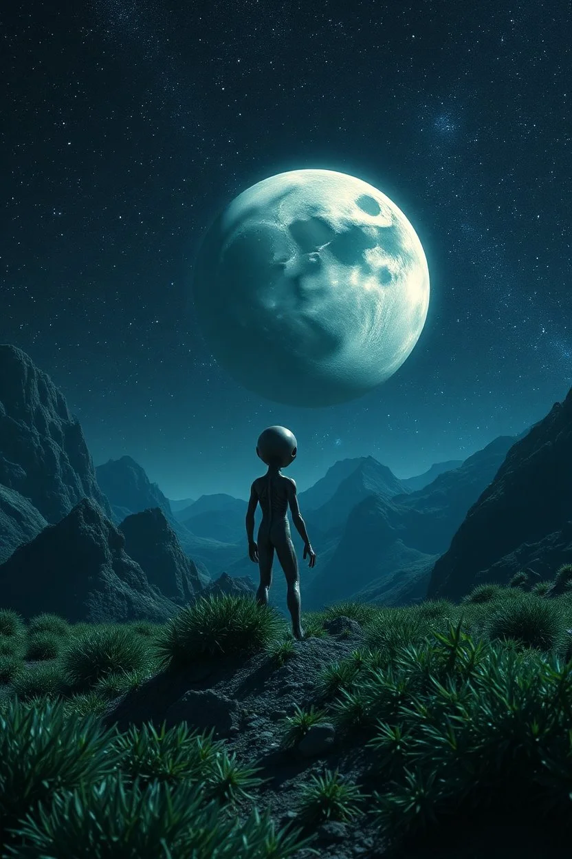 Alien watching earth