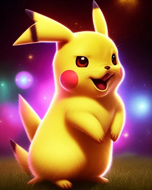 Pikachu, highly detailed, hyper-detailed, beautifully color-coded, insane details, intricate details, beautifully color graded, Cinematic, Color Grading, Editorial Photography, Depth of Field, DOF, Tilt Blur, White Balance, 32k, Super-Resolution, Megapixel, ProPhoto RGB, VR, Half rear Lighting, Backlight, non photorealistic rendering