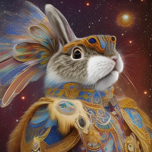 white platinum rabbit with blue third aye and butterfly wings, aboriginal, dot painting, indiginous, dot, mud, dream-time, abstract, dots, natural pigment, extremely sharp detail, finely tuned detail, ultra high definition, 8 k, unreal engine 5, ultra sharp focus, art germ and Paul Lewin and Kehinde Wiley