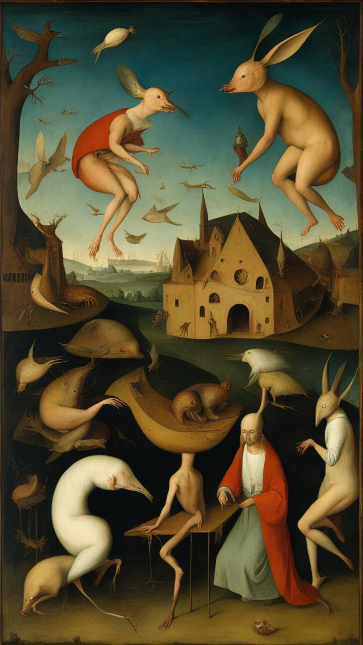 Hieronymus Bosch style , nightmares,