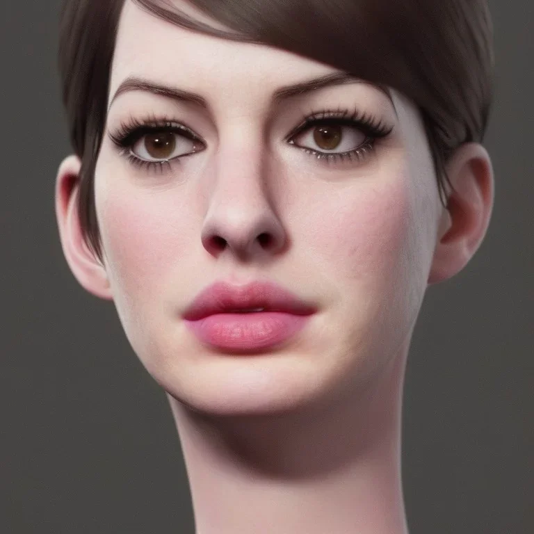 just perfect face Anne Hathaway, highly realistic, highly detailed