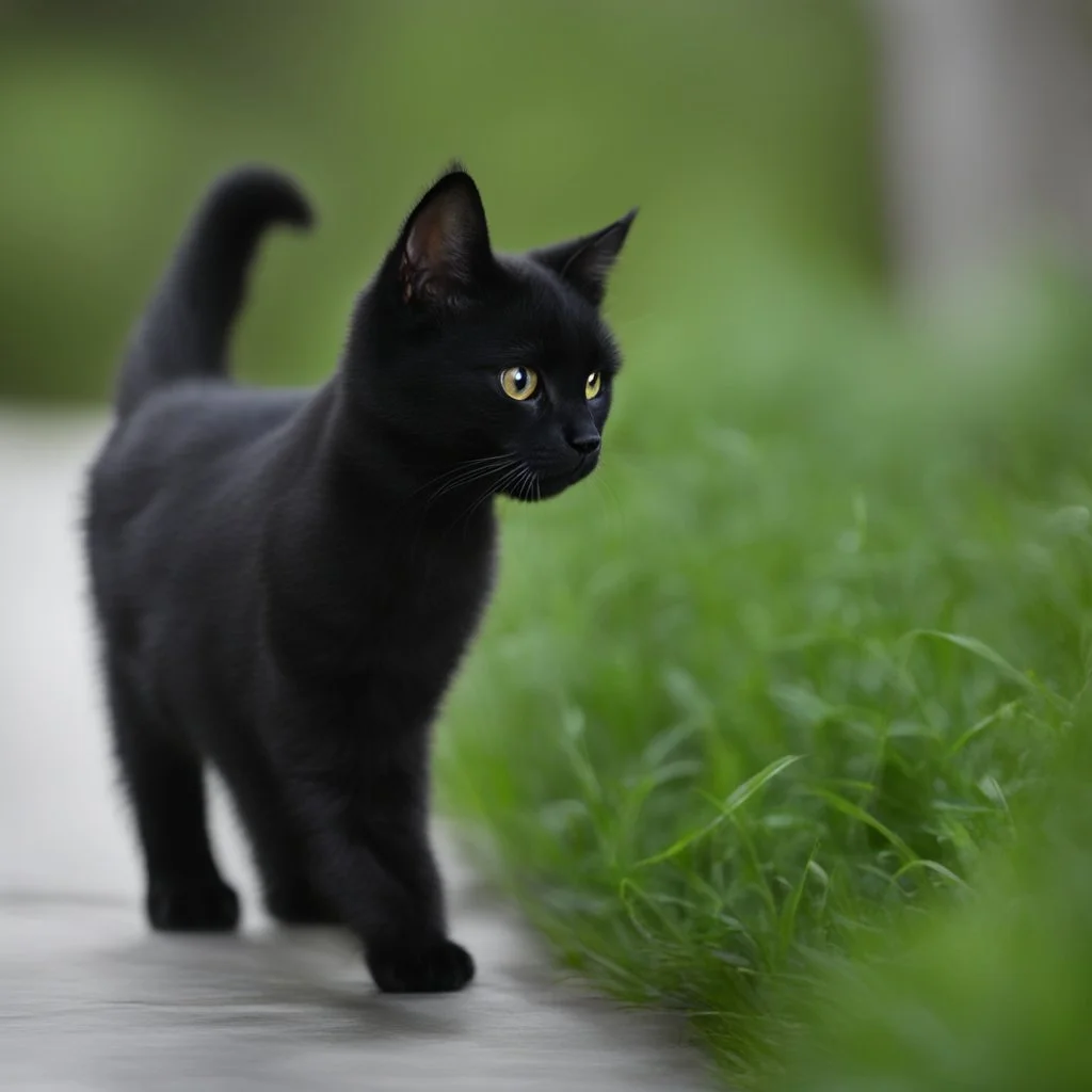 Um gato preto peludo, canon eos lens