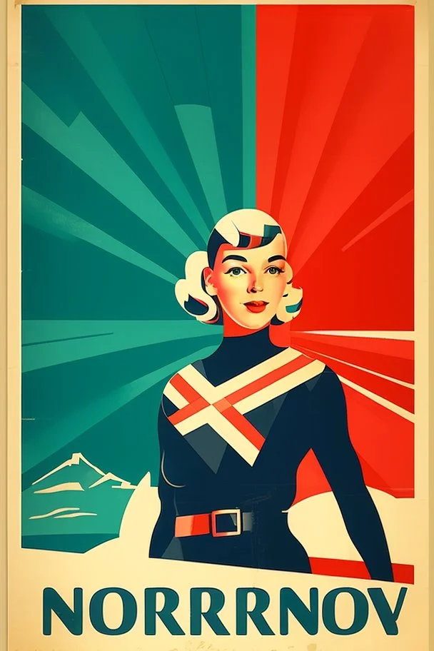 Make a retro poster about norway