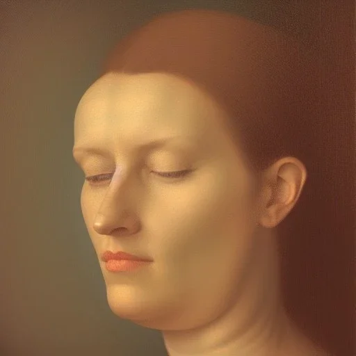 portrait of woman with a window inside her forehead