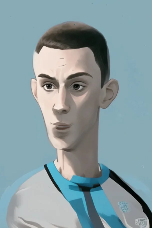 Phil Foden English soccer player cartoon 2d