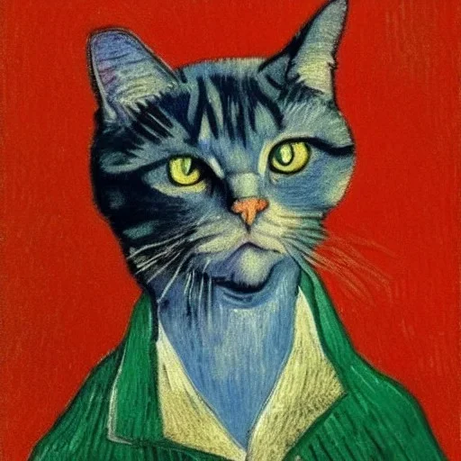 Portrait d'un chat par Van Gogh