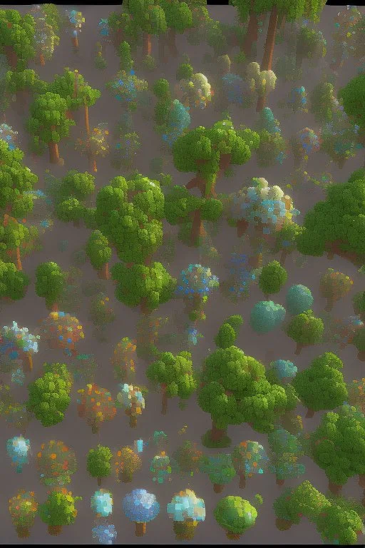 Top-Down Trees Pixel Art