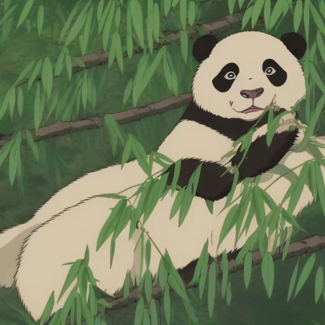 panda in the bamboo forest