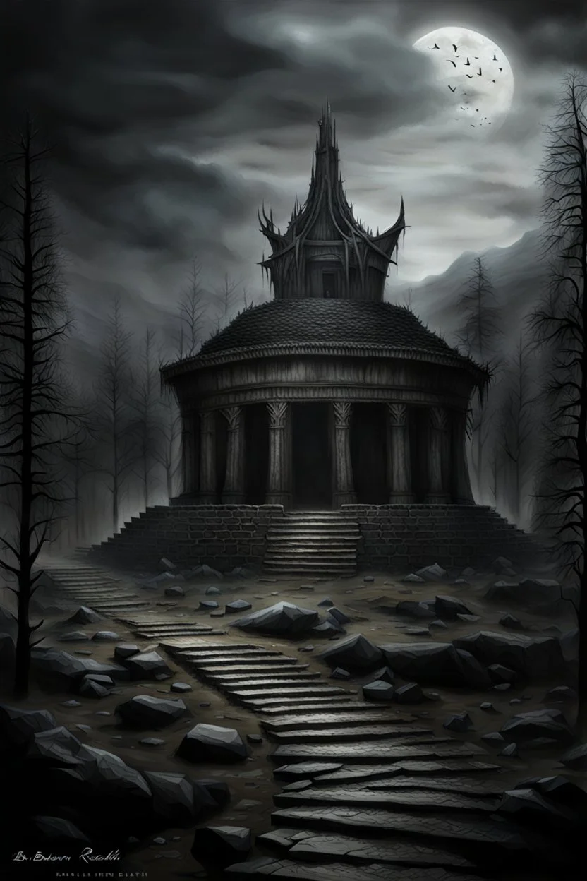 Barren realm of death, photorealistic
