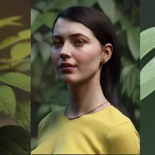 Generates high quality portraits of women covered in various plants, surrounded by forest and butterflies.