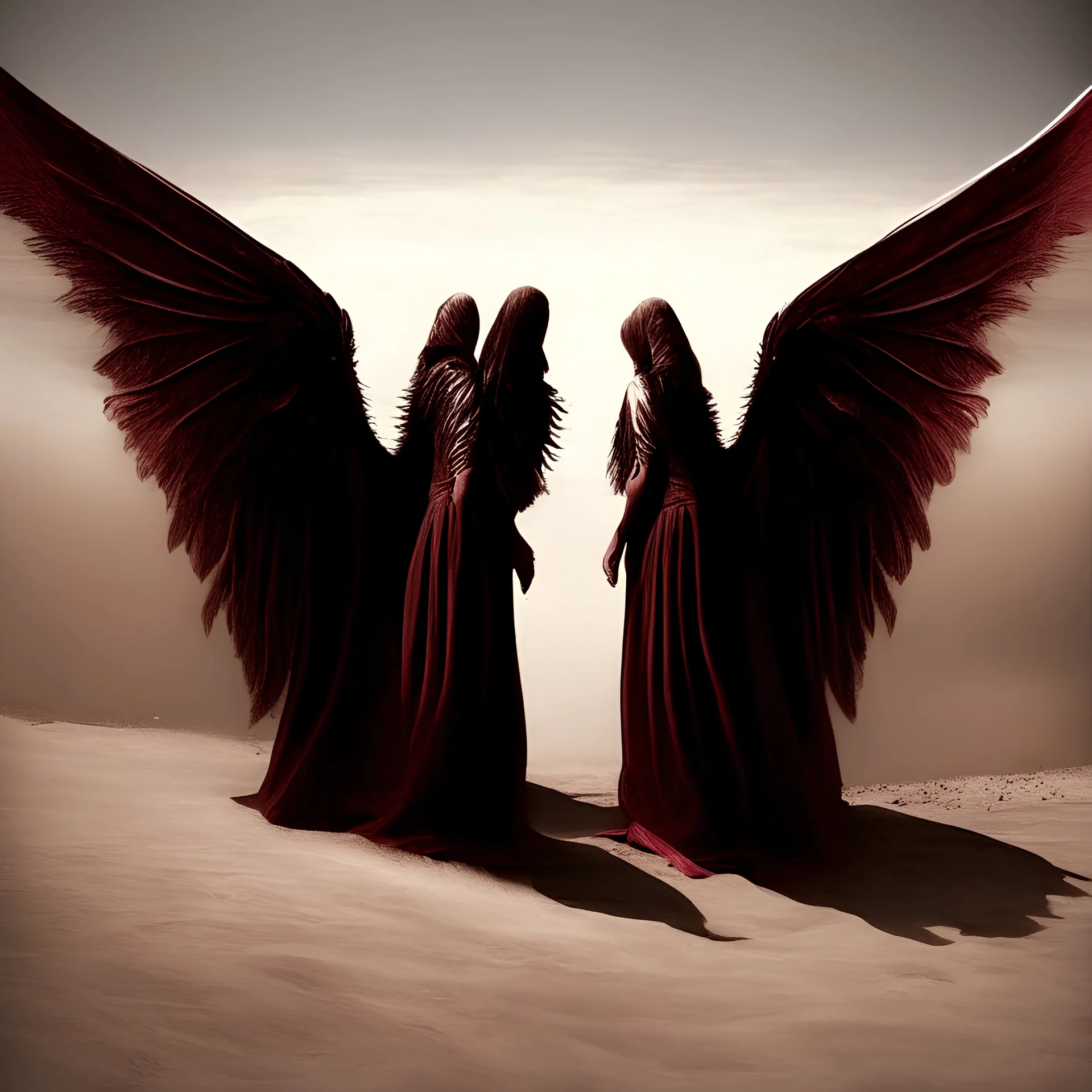 angels with burgundy wings