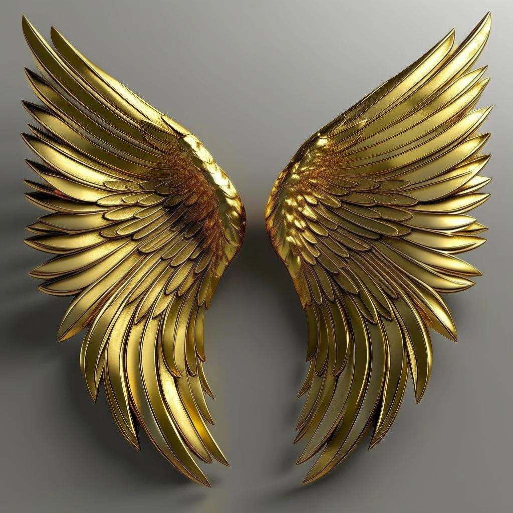 golden metal angel wings