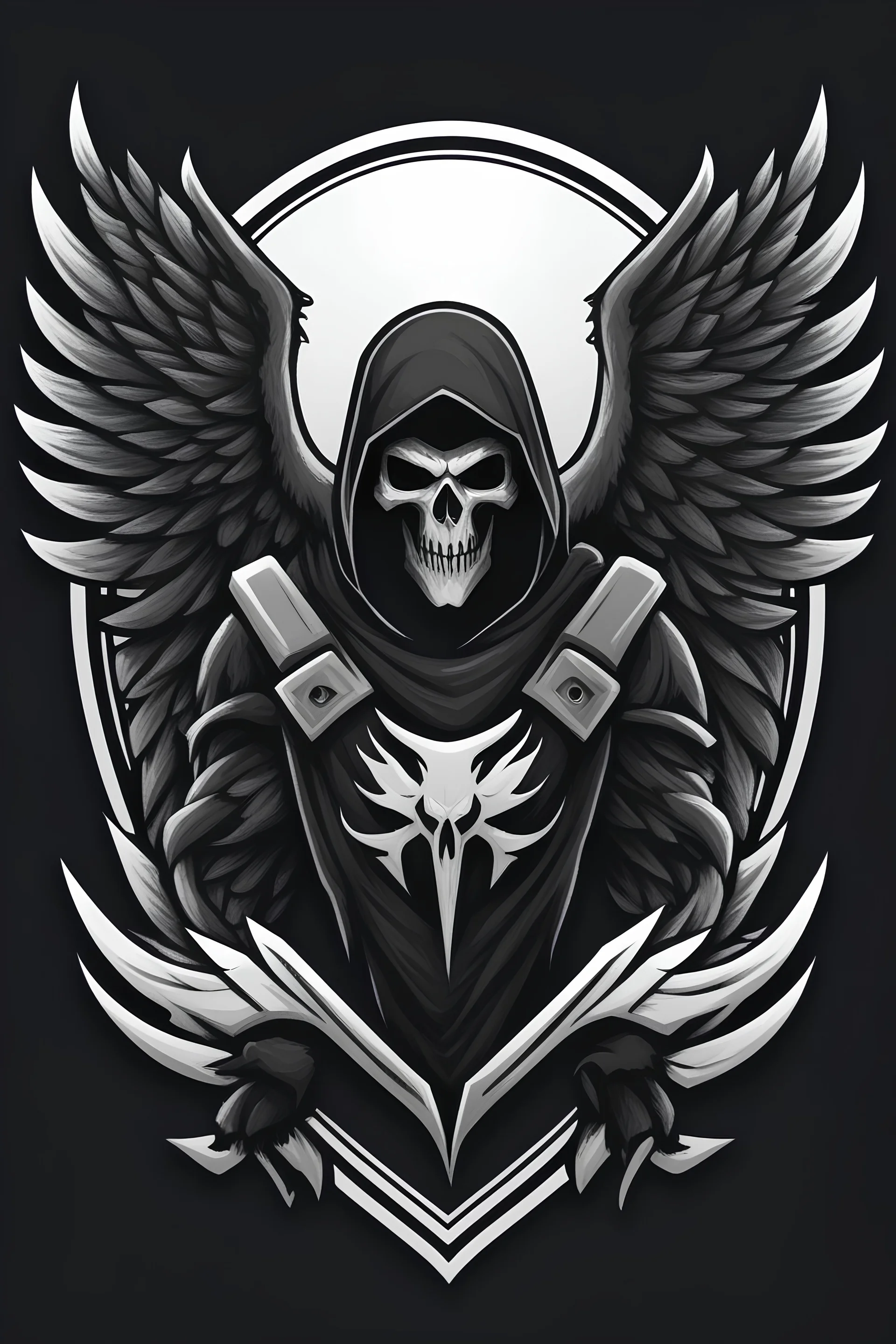 esports team logo for reaper with wings