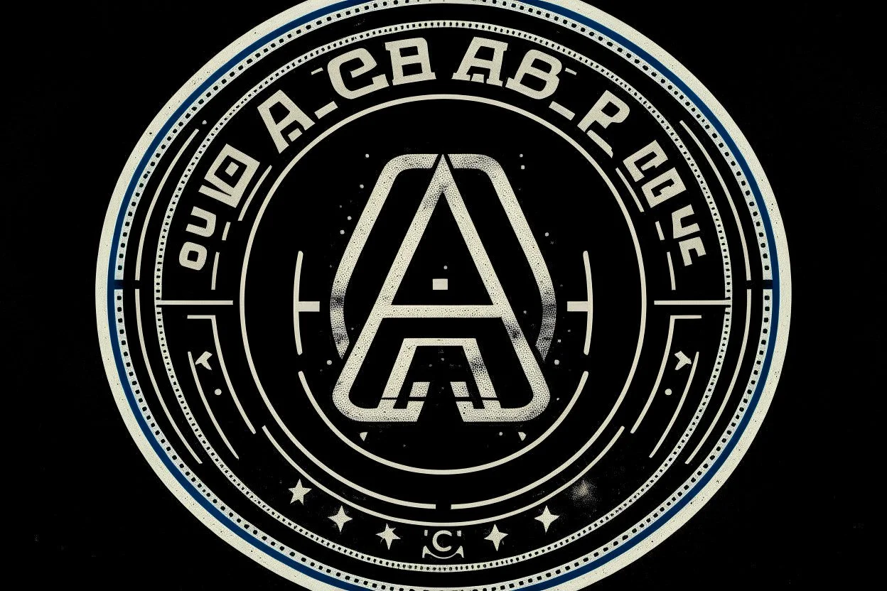 "A.C.A.B." logo, in the style of 1 color printed police union logo, all cops are bastards