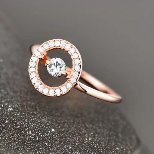 delicate thin ring with diamond dust, knot, rose gold, thin ring