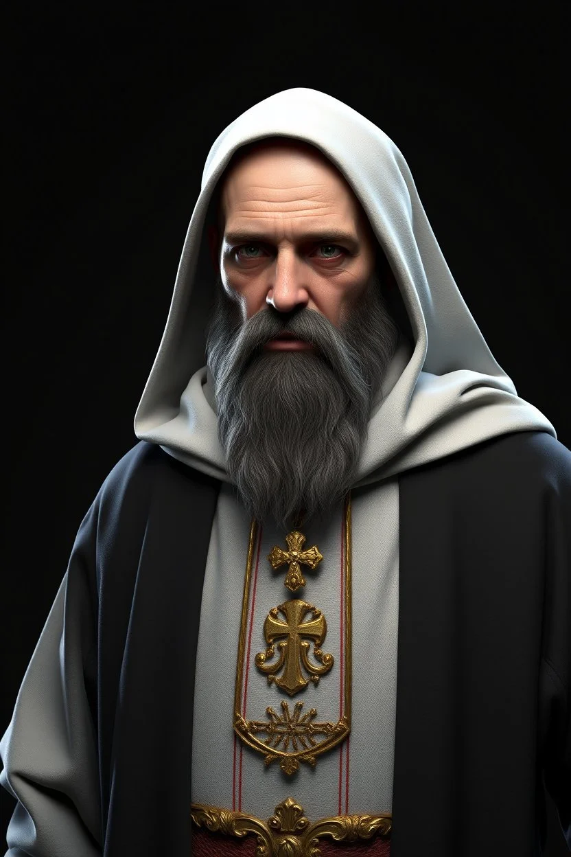 orthodox russian monk for a horror , 3d model for a videogame, template