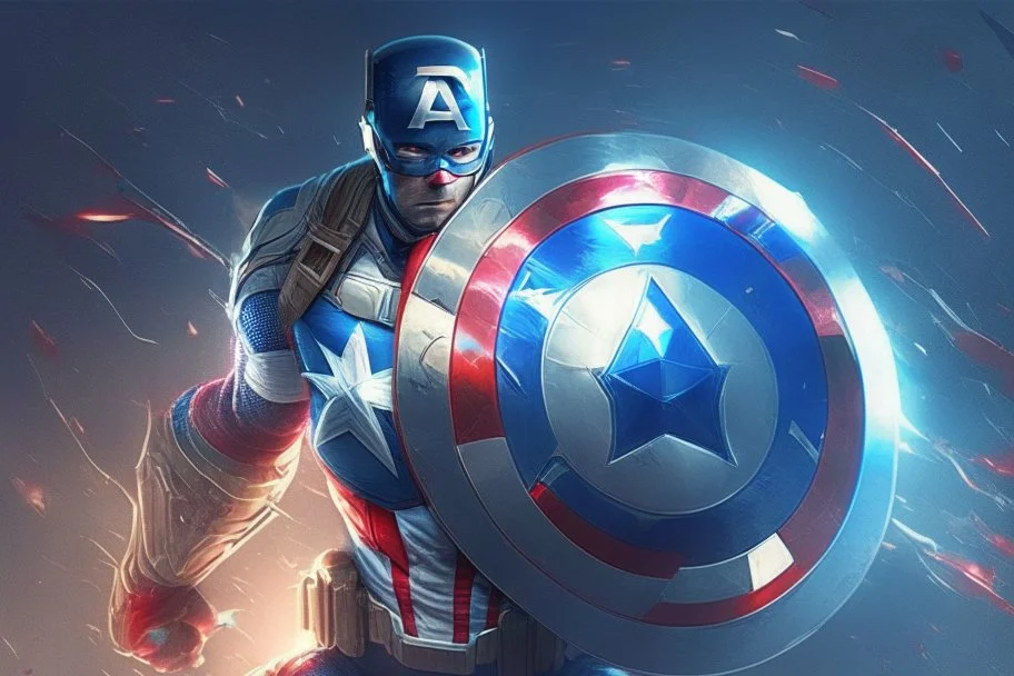 Futuristic Captain America with Energy shield