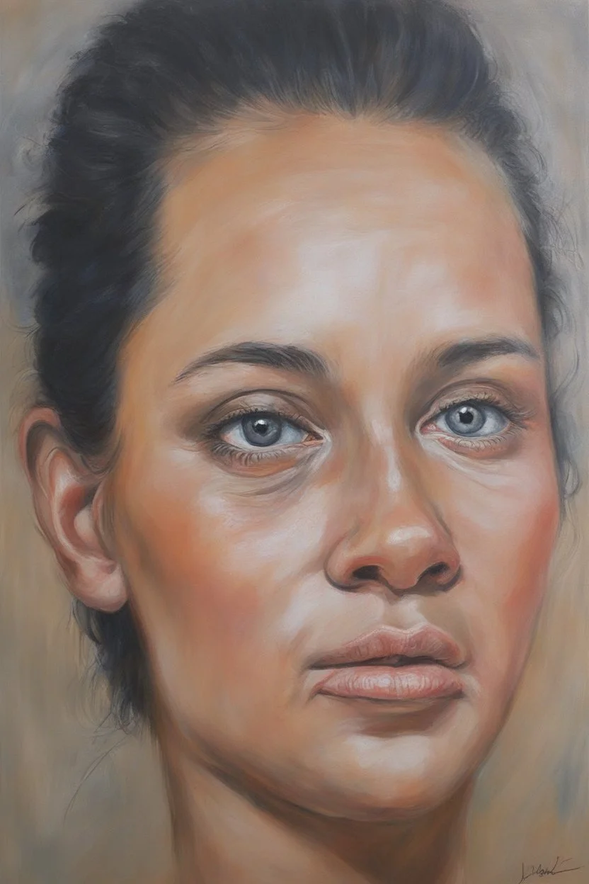 facial portrait, Bim TatsoOalli, oil on canvas by a stupid person