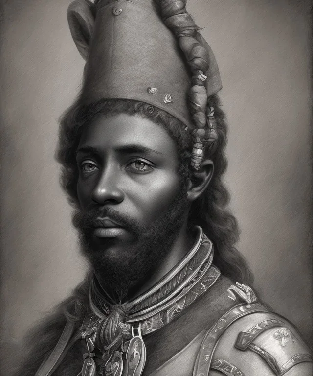 Negro Felipe, african slave, red bandana, short beard