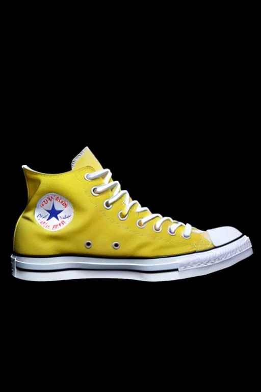 A yellow converse sneaker