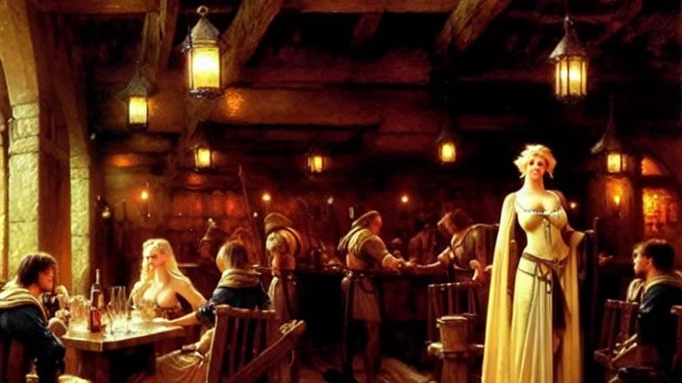 fullbody portrait 'beautiful face blonde massiveboobs medieval wench on tavern in medieval city',painting by gaston bussiere, greg rutkowski, yoji shinkawa, yoshitaka amano, tsutomu nihei, donato giancola, tim hildebrandt, oil on canvas, cinematic composition,sharp image, extreme detail,((fit full head inside picture)),32k