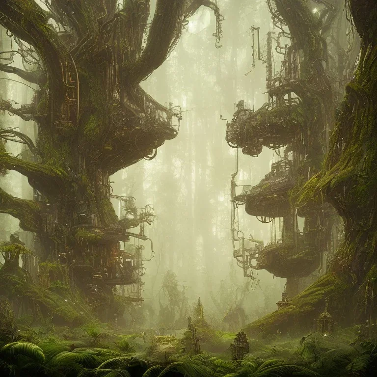 steampunk alien forest