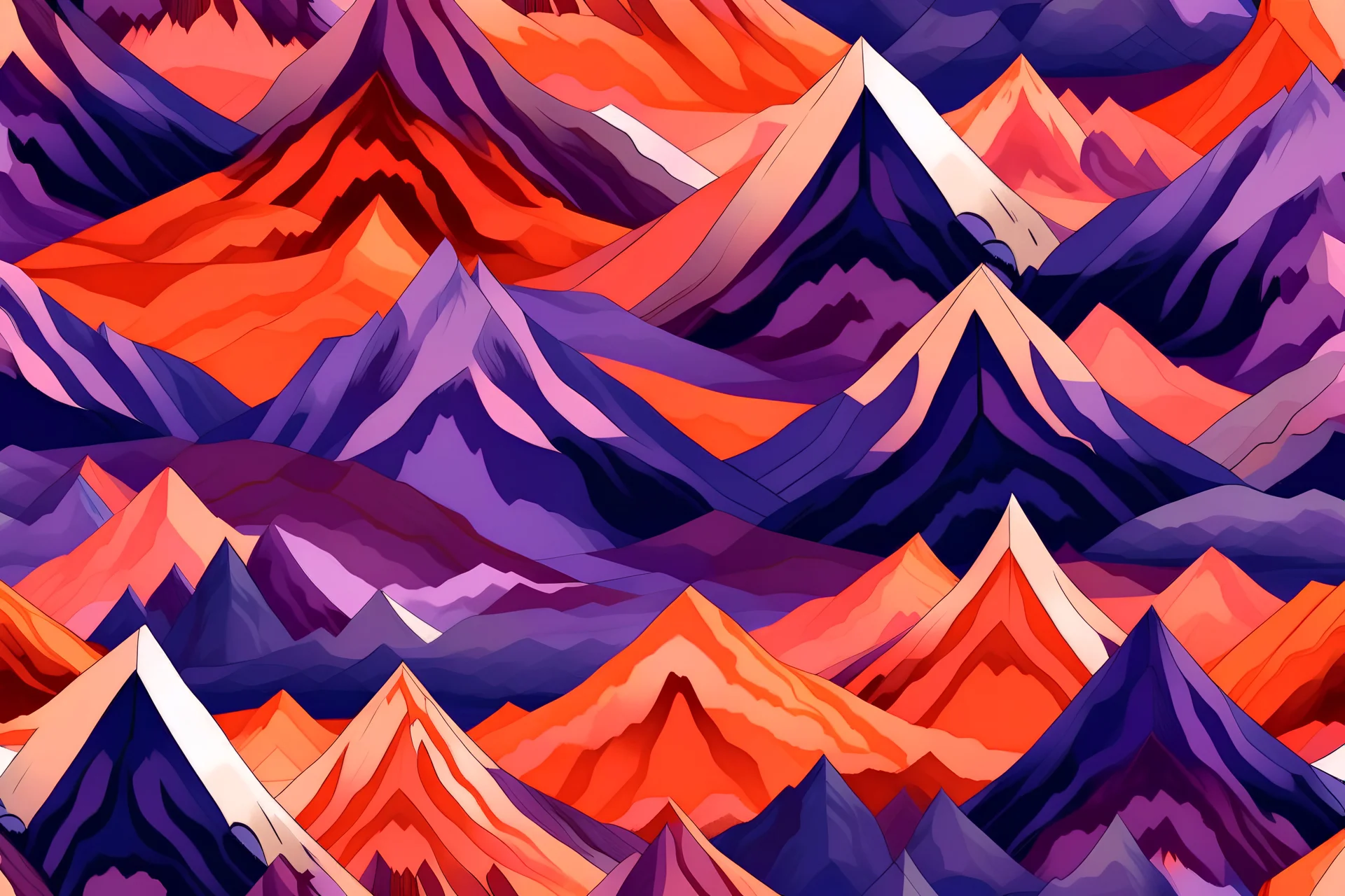 mountain range purples and oranges