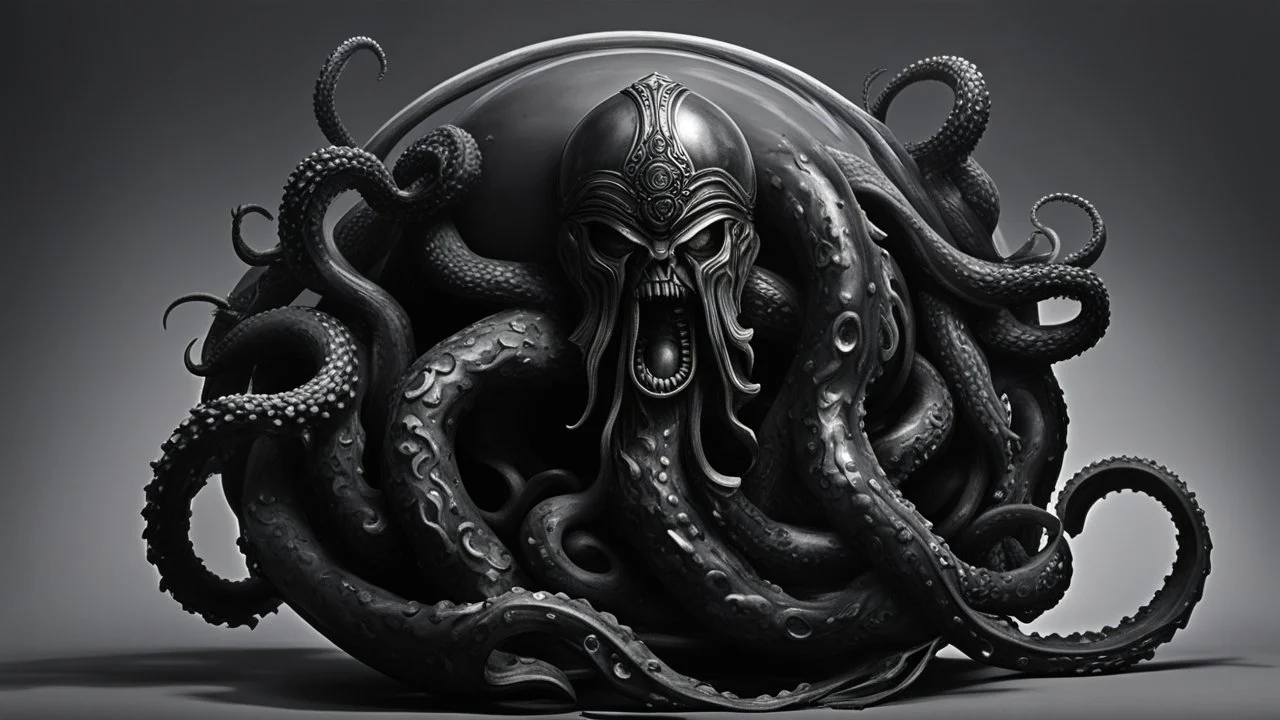 Spartan fighting all black tentacle orb