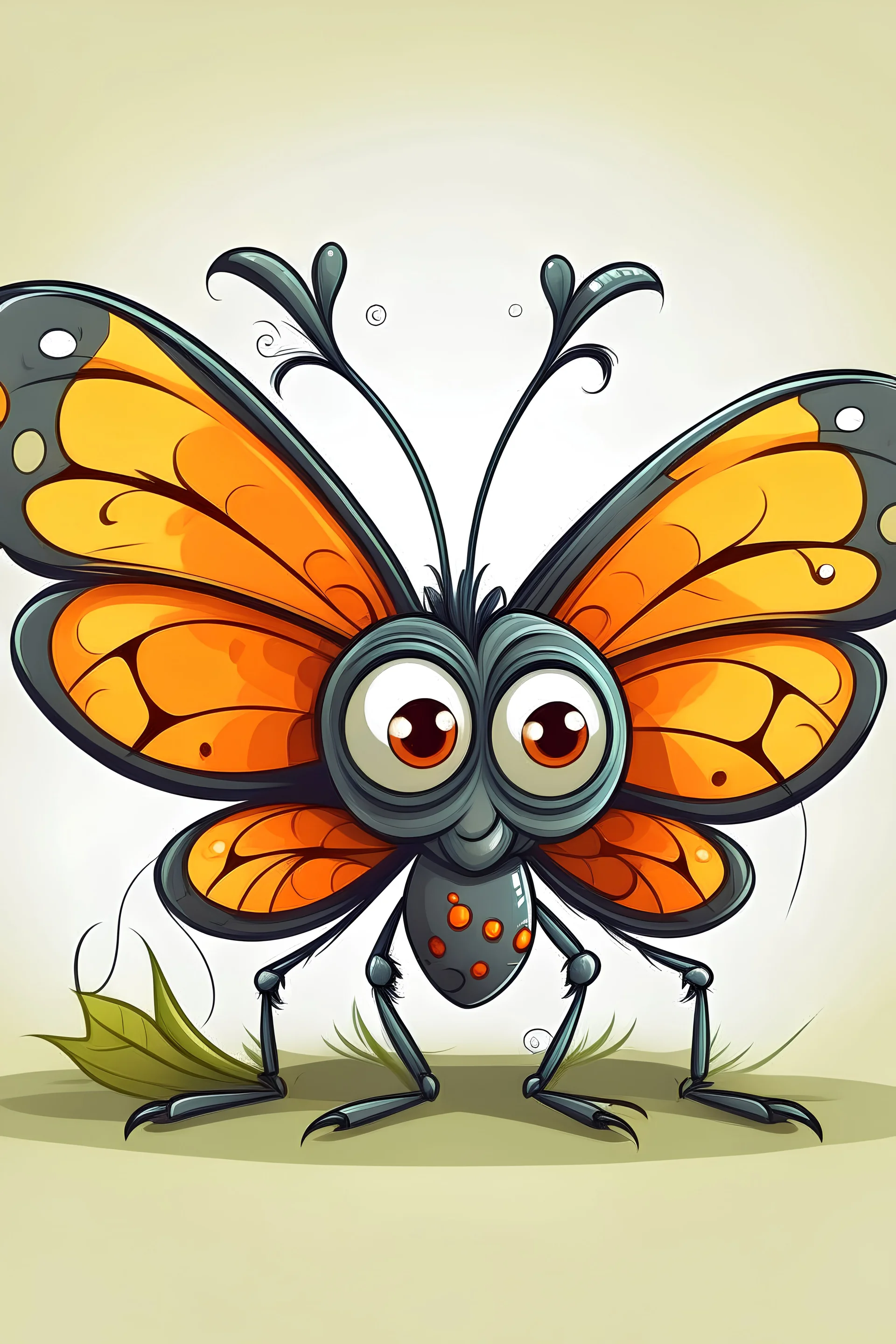 cartoon spider butterfly