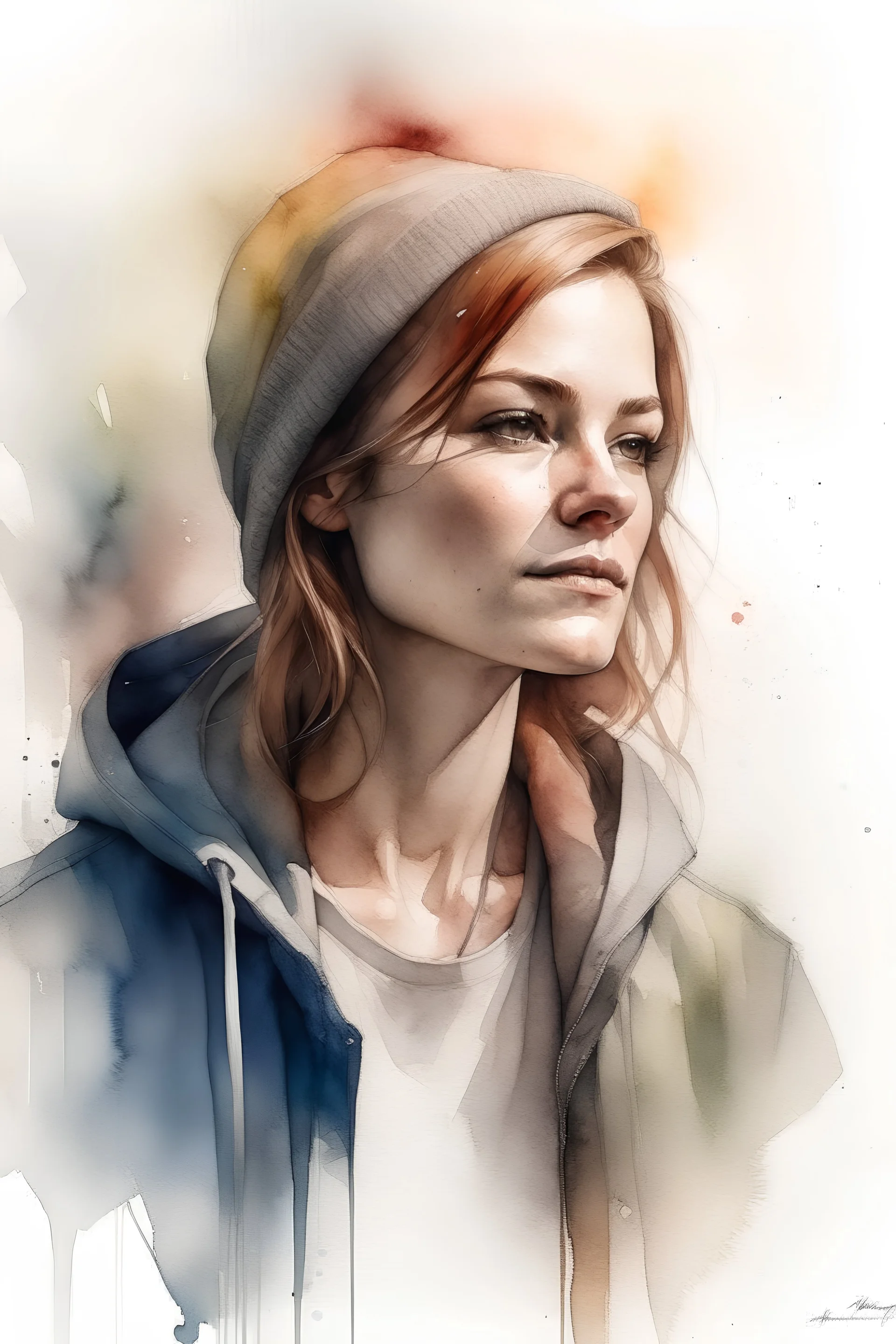 watercolor drawing of a porthret on a white background, Trending on Artstation, {creative commons}, fanart, AIart, {Woolitize}, by Charlie Bowater, Illustration, Color Grading, Filmic, Nikon D750, Brenizer Method, Perspective, Depth of Field, Field of View, F/2.8, Lens Flare, Tonal Colors, 8K, Full-HD, ProPhoto RGB, Perfectionism, Rim Lighting, Natural Lighting, Soft Lig