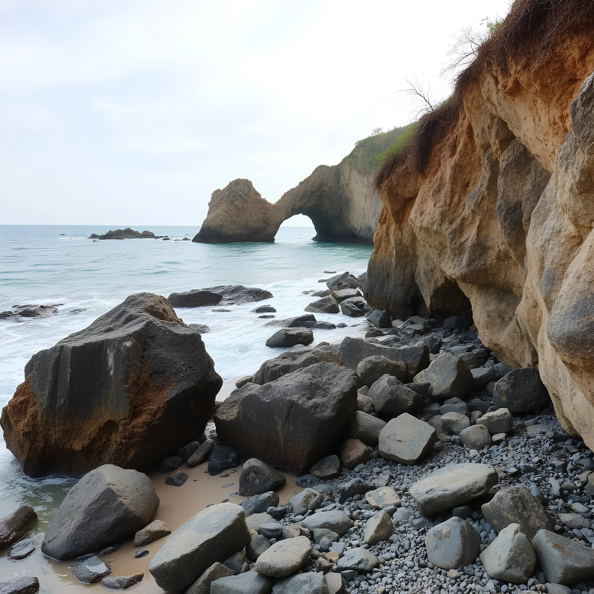 the name "Abhi" formed by rocks, natural, beach side