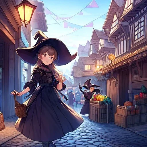  streetMarket, cute witch, town of hill,