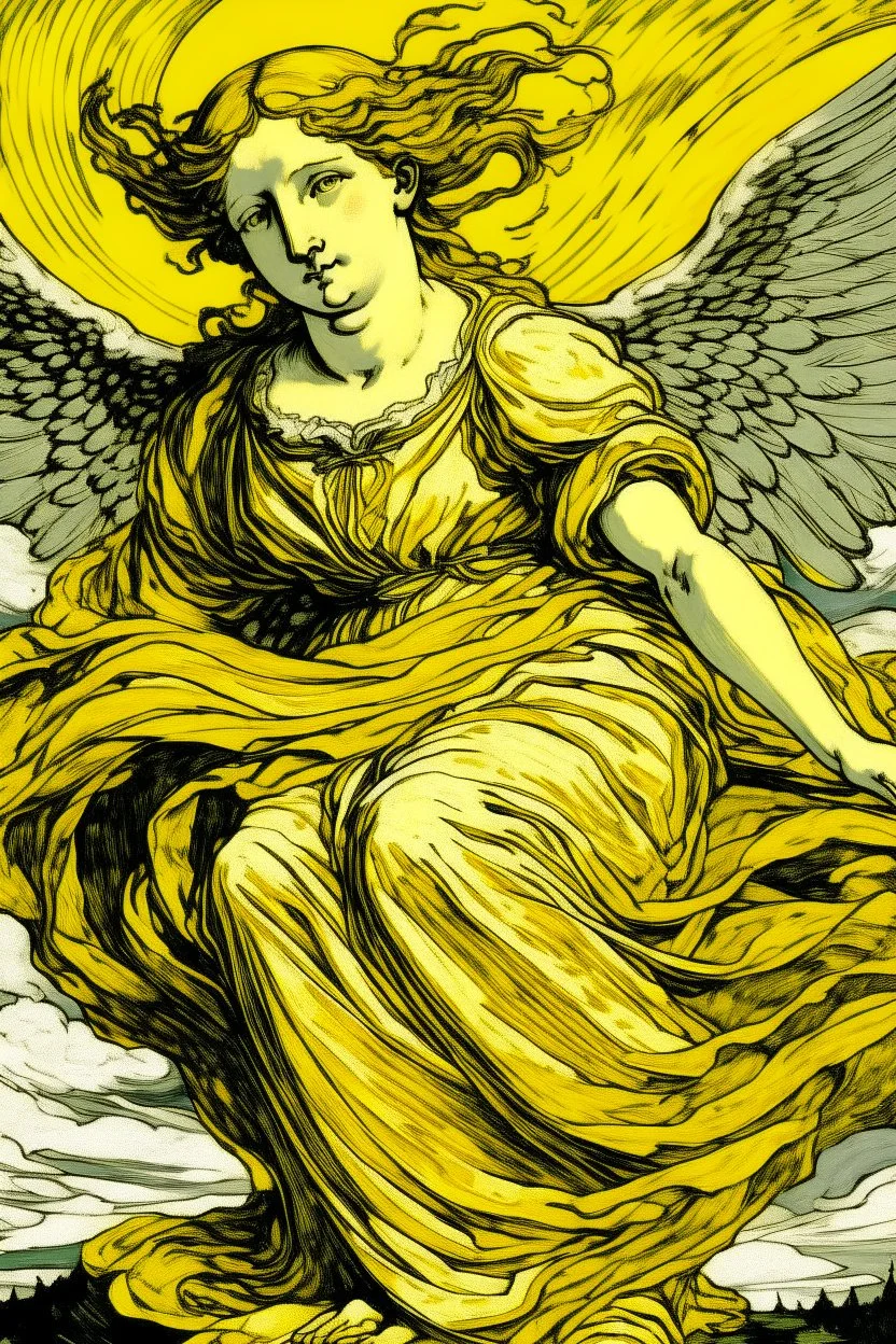 Ivory yellow angelic heavens painted by Vincent van Gogh