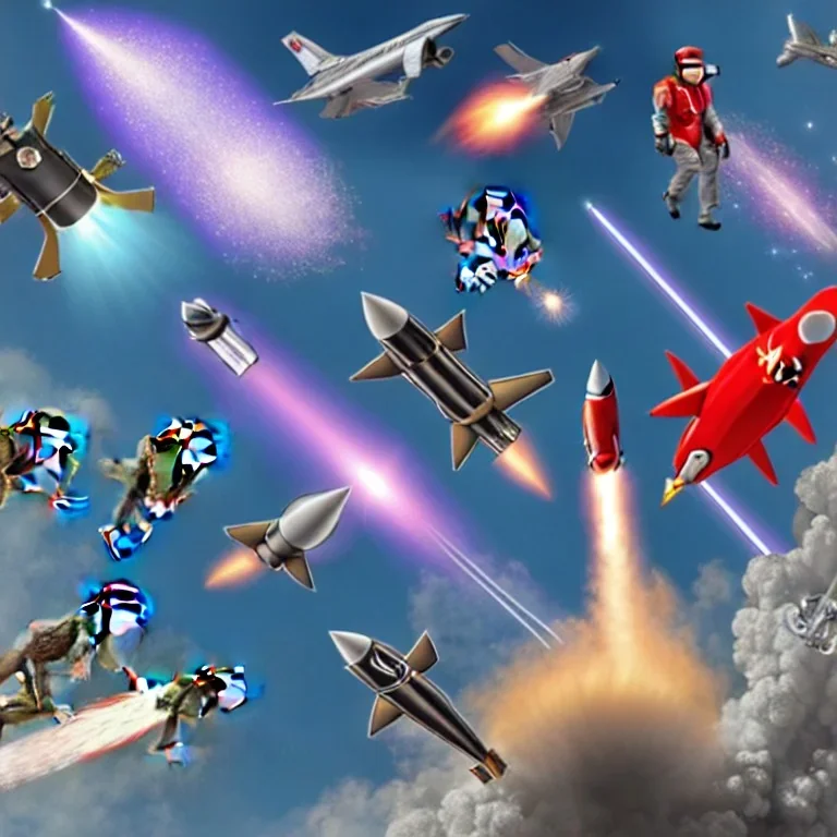 photo, rockets, monkeys, jet packs, lasers