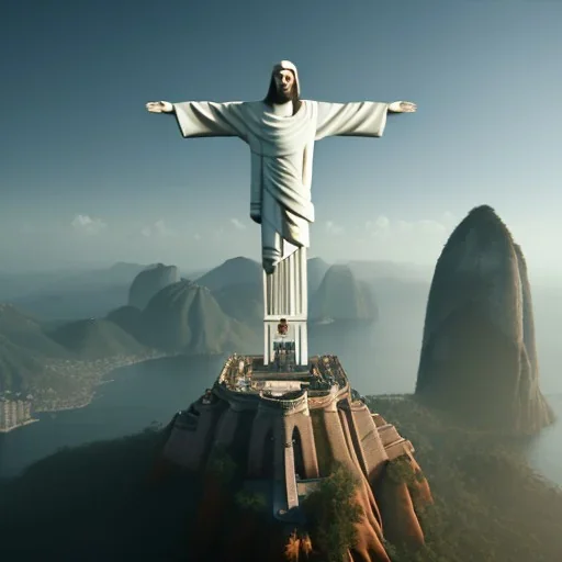 Christ the Redeemer, flying birds, unreal engine 5, cinematic lighting, photorealistic, realistic, hyper detailed, 8k, octane render, cinema 4d