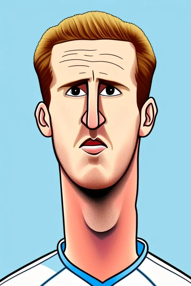 Harry Kane English football player ,cartoon 2d , cartoon 2d