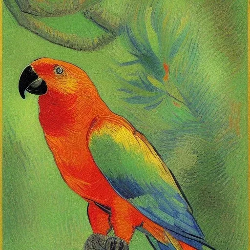 Portrait of a parrot Vincent van Gogh style