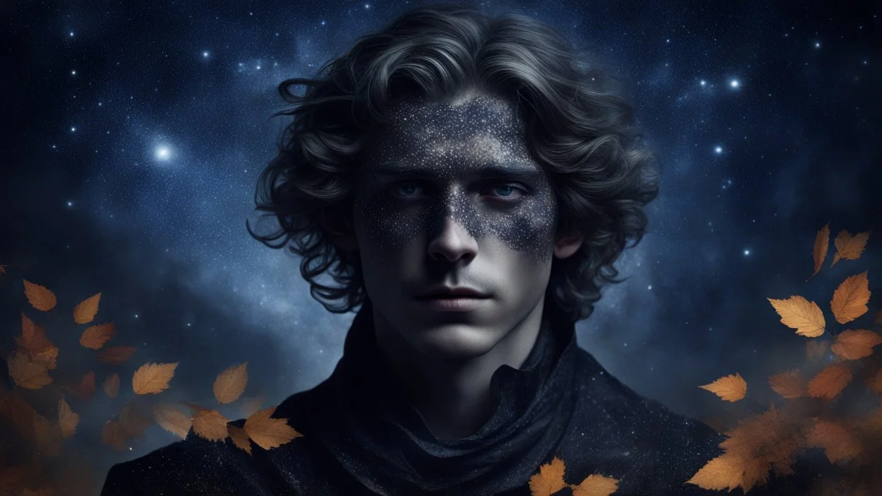 сын полуночницы выглядит как тень, сотканная из звездной пыли и опавших листьев. В его глазах – глубина ночного неба, хранящая секреты ушедших эпох. Кожа его тонка, словно пергамент, и на ней едва заметно проступают линии, напоминающие карту неведомых созвездий. Он носит одежды из темных, струящихся тканей, которые шепчут при каждом движении. Его походка тиха и грациозна, как у дикого зверя, крадущегося в ночи. В его присутствии ощущается некая отстраненность, будто он лишь гость в этом мире, н