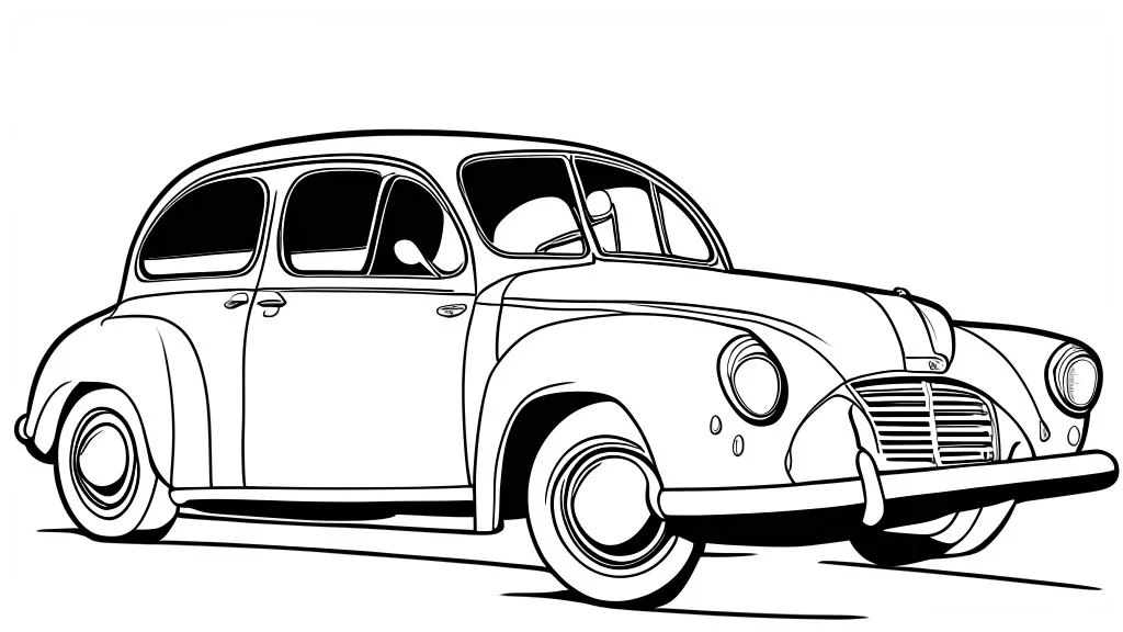 full car without color for coloring