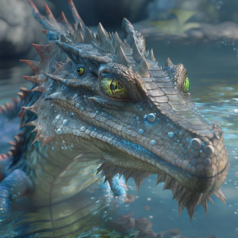 water dragon, unreal engine 5, 8k resolution, photorealistic, ultra detailed