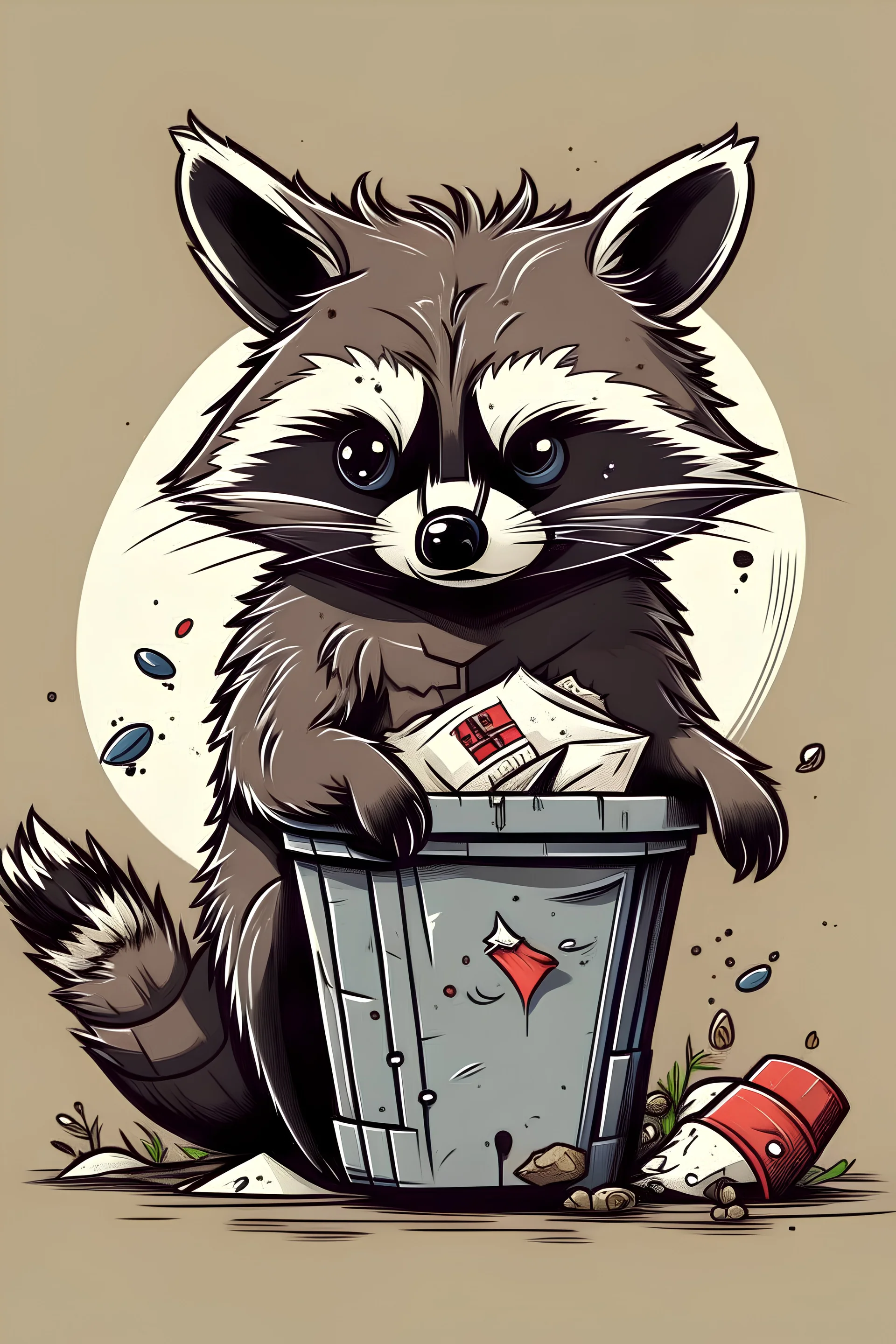 racoon trash angry